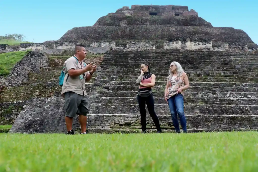 Xunantunich Maya site on the Xunantunich and cave tubing combination tour from San Ignacio