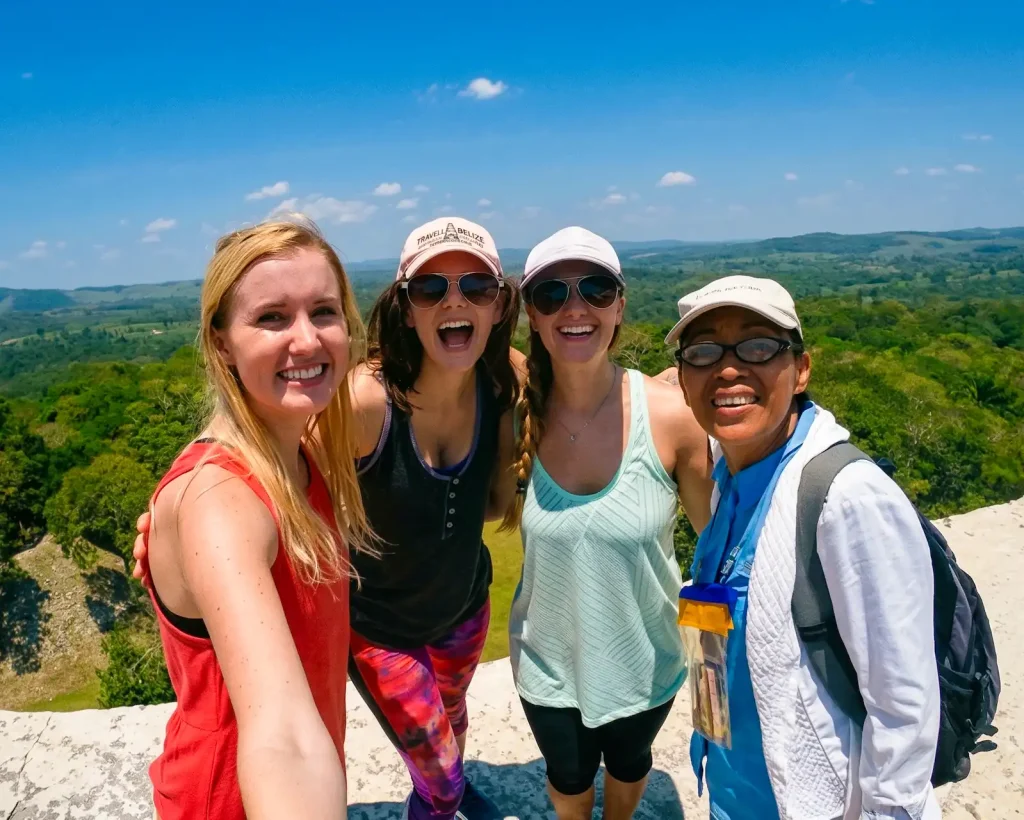 Guests enjoying a St. Leonard's Tours experience at Xunantunich near San Ignacio, Belize